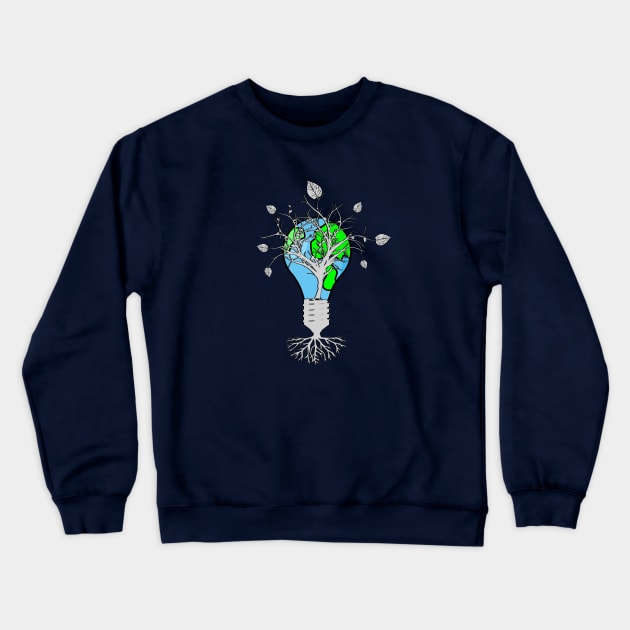 Lights OFF Life ON Crewneck Sweatshirt by LimeTimeDesign